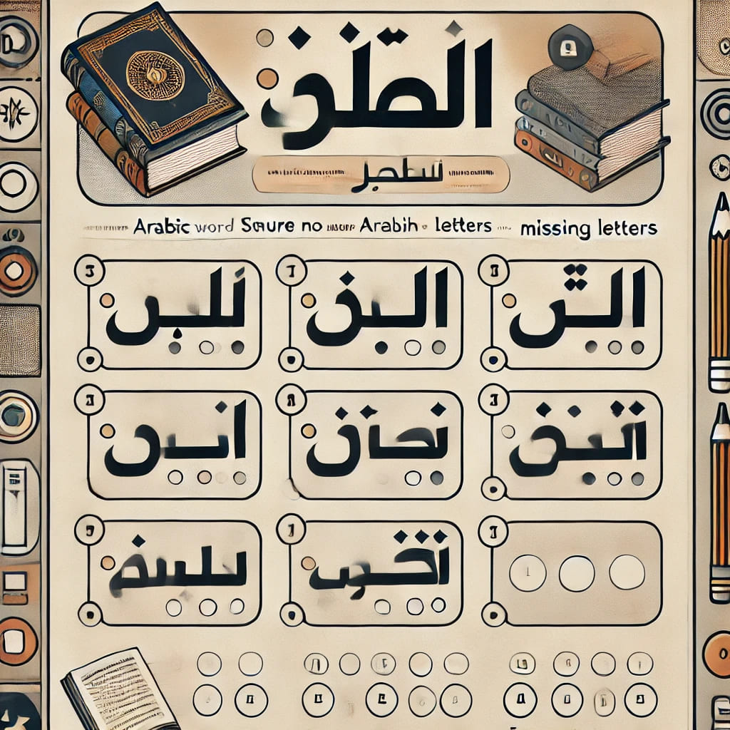 Completar Palabras con Letras Faltantes en Árabe