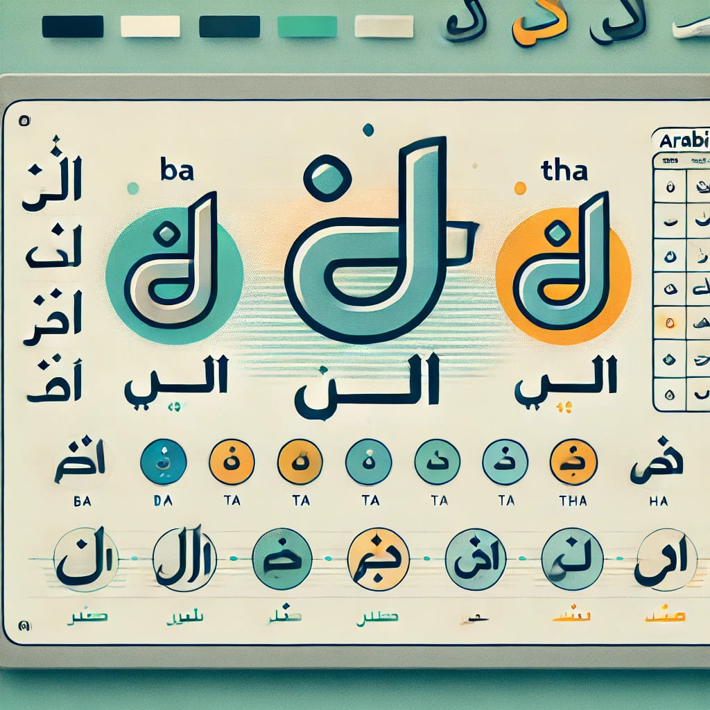 Reconocer letras similares en árabe: ب, ت, ث